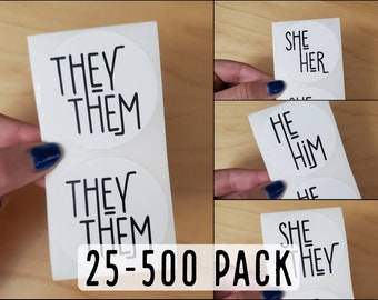 Preferred Pronouns She/Her, He/Him, They/Them, Gender Inclusive Envelope Seals, Stickers for Laptops, Phones, Tablets, Journals