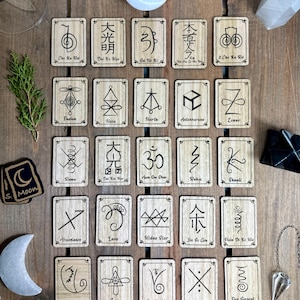 Reiki symbols/wooden cards / meanings various | Usui | karuna |Shamballa| Cho Ku Rei, Sei Hei Kei, Hon Sha Ze Sho Nen, Shanti