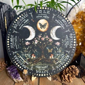 Wheel of the year board | Wiccan | witch| Pagan Calendar printed Calendar Board: Wheel of the Year Altar Decor - Handcrafted