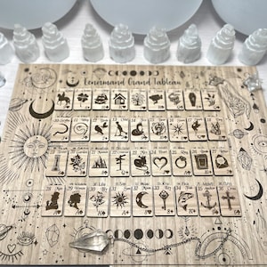 Lenormand Grand tableau Board | Readings with mini wooden Lenormand cards| card meanings