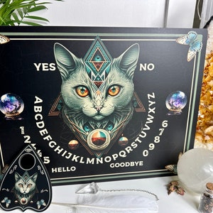 Spirit Cat| ouija board pendulum | spirit board with Planchette - Locally made