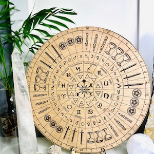 Tarot Chart and Astrology chart wheel |  Pendulum dowsing | Readings board | Locally made