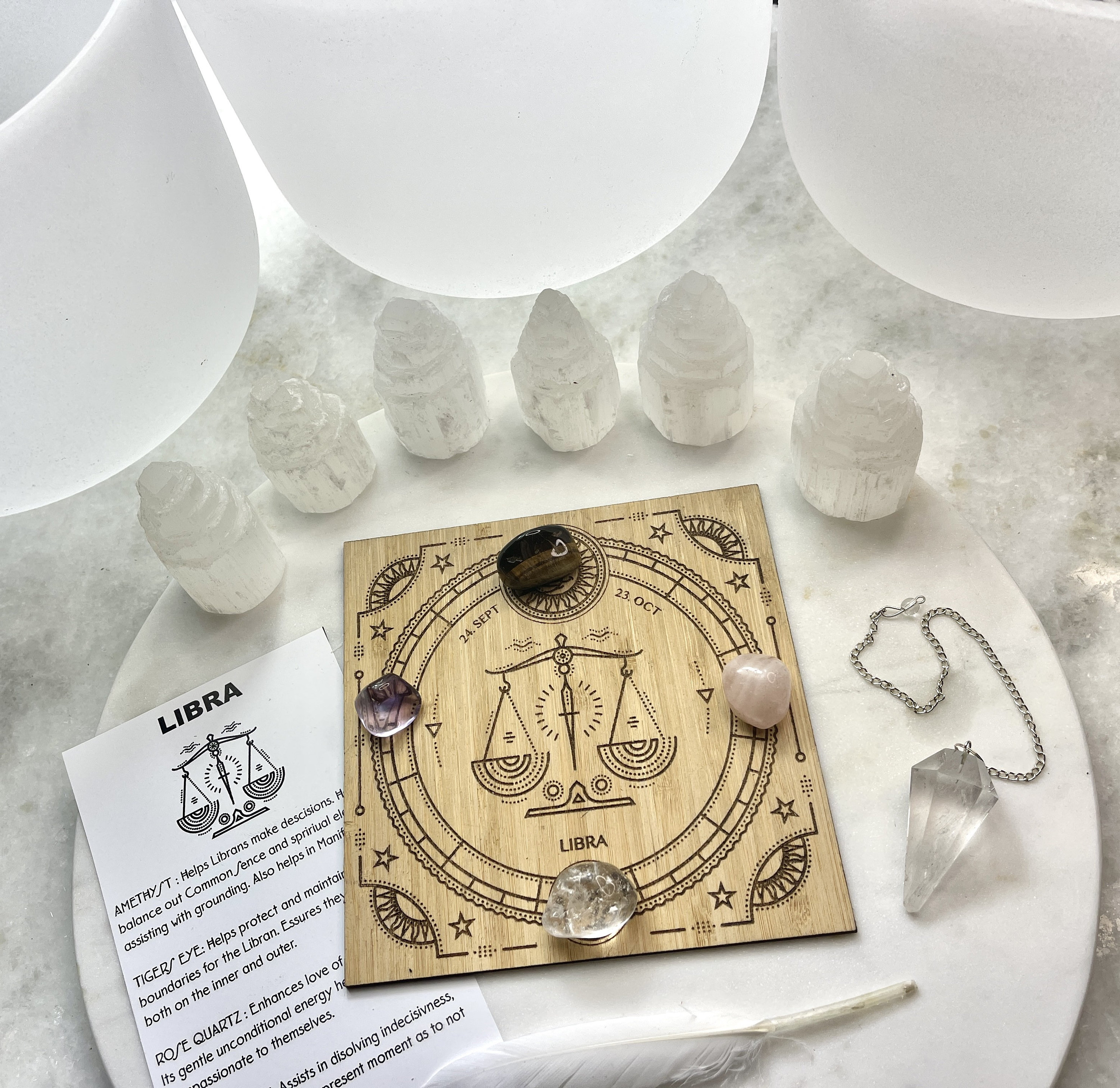 K+W Libra Astrology crystal grid kit