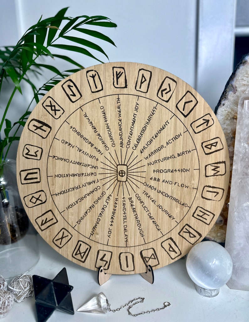Futhark Runes Pendulum Wooden Board | Runes Cheat Sheet - Etsy