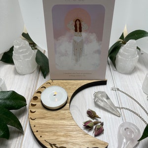 Candela Luna Sacra + porta biglietti - altare sacro