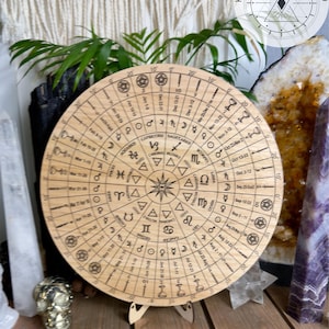 Tarot Chart and Astrology chart wheel |  Pendulum dowsing | Readings board | Locally made | 30+40cm 15.7" available