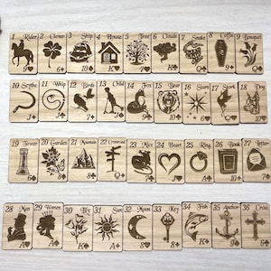 Lenormand wooden card set | Readings with wooden Lenormand cards / Tiles