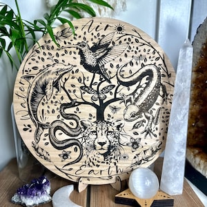 Custom as per your spirit animals Round Spirit animal | shamanic 4 directions board | choose your spirit animals - locally designed and made
