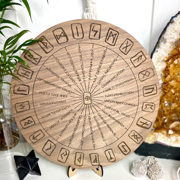 Futhark Runes pendulum wooden board | Runes cheat sheet