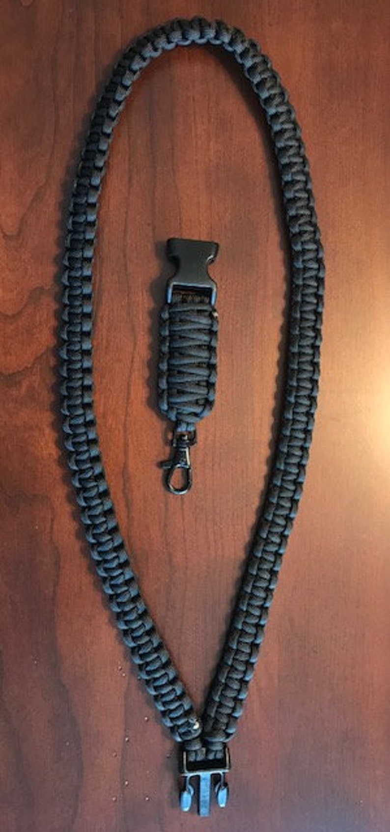 Black Paracord Neck Lanyard with Detachable ID/Key Piece Etsy