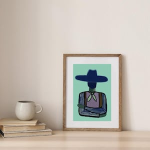 Western Cowboy Chic Digital Print - Country Chic Wall Decor, Rustic Printable Wall Art, Illustration for Home or Office