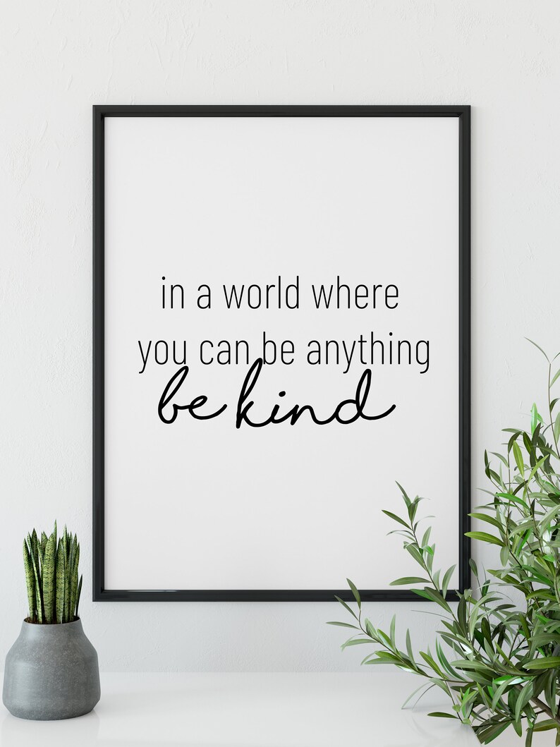 Be Kind Print Wall Decor Quote Print - Etsy