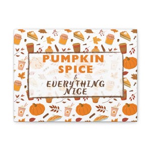 Impresión artística en lienzo con especias de calabaza: decoración acogedora para el hogar en otoño