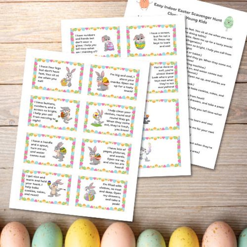 Printable Easter Scavenger Hunt for Kids | Easter Basket Hunt Clues ...
