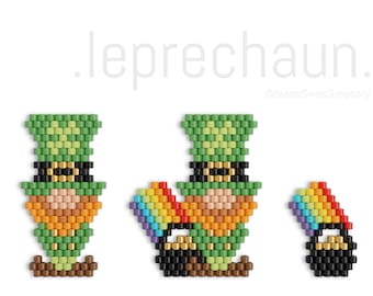 Leprechaun Bead Pattern with Pot of Gold – Brick Stitch patterns