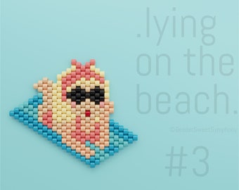 Brick Stitch Pattern - Lying On The Beach #3 - Bead pattern