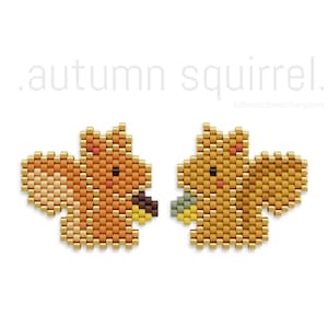 Squirrel Brick Stitch Pattern – Autumn Bead Pattern