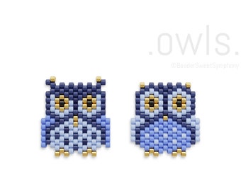 Owls - Brick Stitch - Owl Bead Pattern - 2 designs