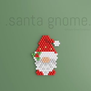 Santa Gnome Christmas Brick Stitch pattern image 1