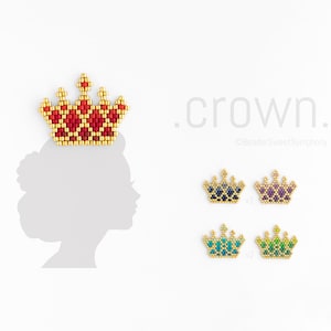 Crown Brick Stitch Pattern - Beading Pattern (2 versions)