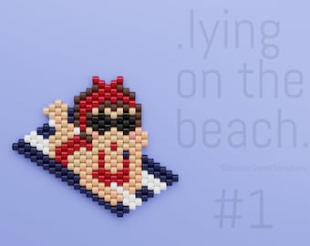 Brick Stitch Pattern - Lying On The Beach #1 - Bead pattern