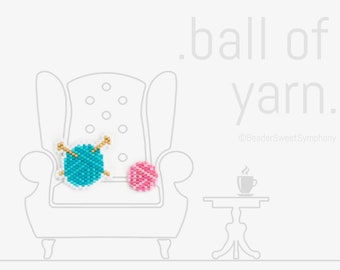 Ball of Yarn Brick Stitch Pattern - Bead Pattern