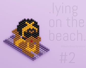 Brick Stitch Pattern - Lying On The Beach #2 - Bead pattern