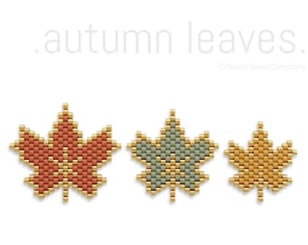 Autumn Leaves - Brick Stitch Patterns – Leaf Pattern in three sizes