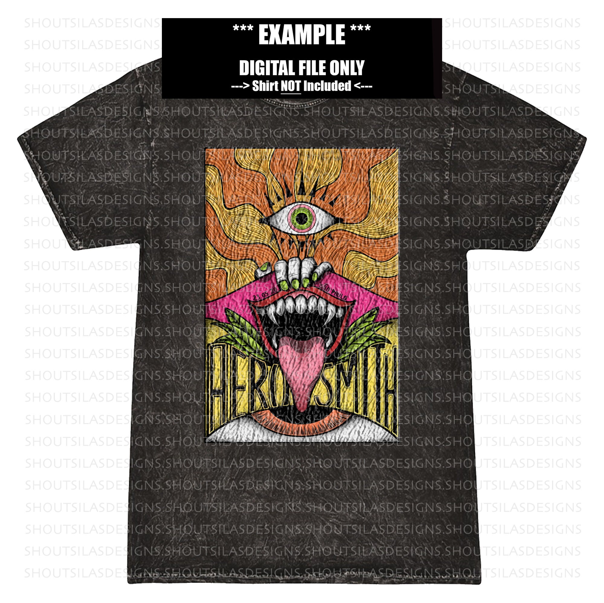 Art & Collectibles Rock Band Tee Digital Sublimation Print Aerosmith