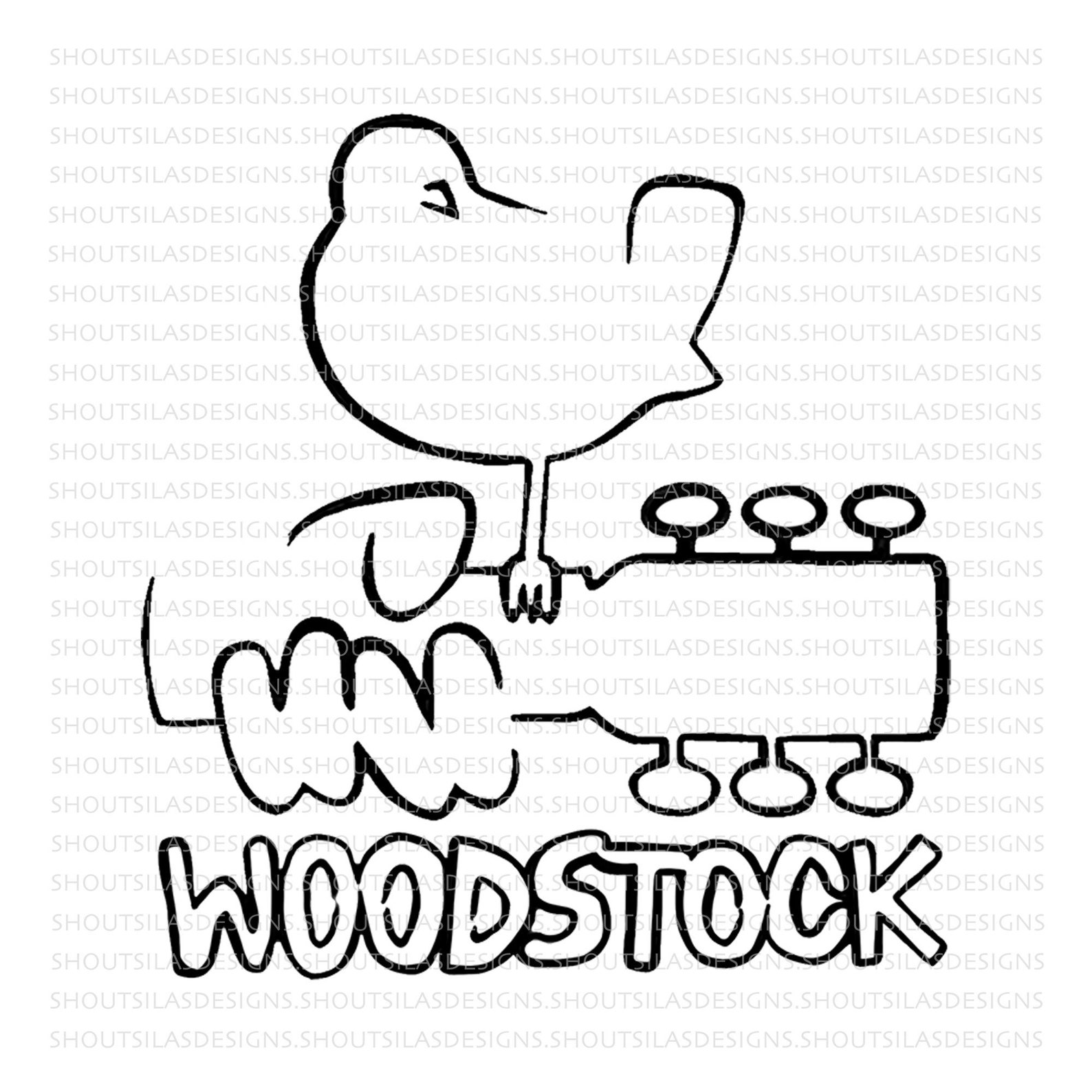 Woodstock Logo Outline PNG SVG Files Digital Sublimation Etsy Norway