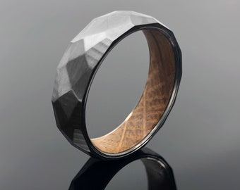 Forged Titanium Whiskey Barrel Wedding Band Ring