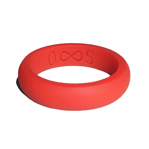 PERSONALIZED Name or Date! Red Women Silicone Ring! Custom Fitness Rubber Wedding Band!