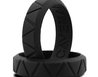 Mens Black Silicone Wedding Ring! Custom Fitness Rubber Gym Band