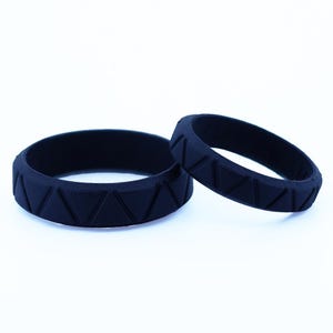 Black Couples Silicone Set Wedding band rings