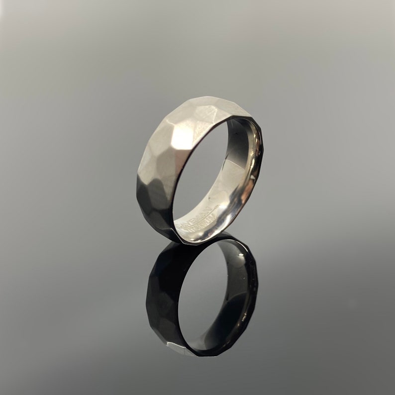 THE FORGE: Titanium Whiskey Barrel Wedding Band Ring image 7