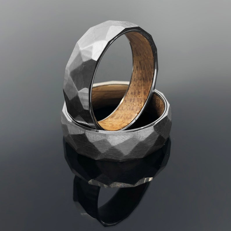 THE FORGE: Titanium Whiskey Barrel Wedding Band Ring image 4