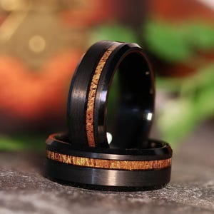 The MAUI : Hawaiian Koa Wood Black Mens Ring