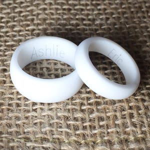 Pick 2! His & Hers Personalized Silicone Rings. Customized Engraved Wedding Bands