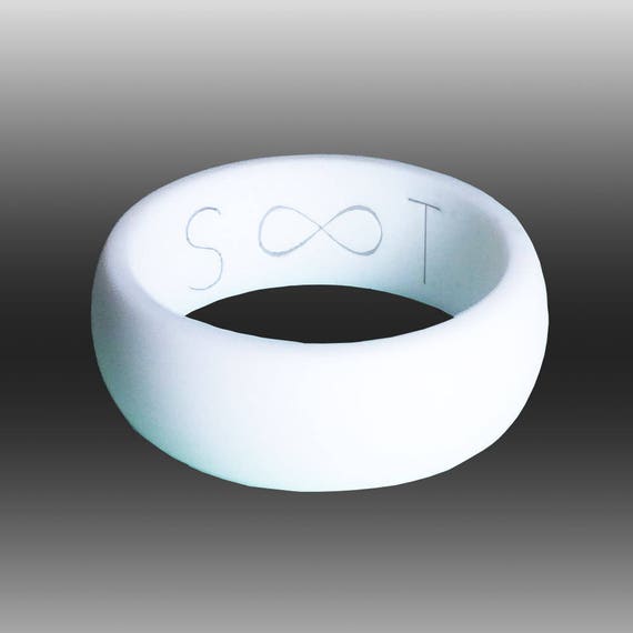 Mens white clearance silicone ring