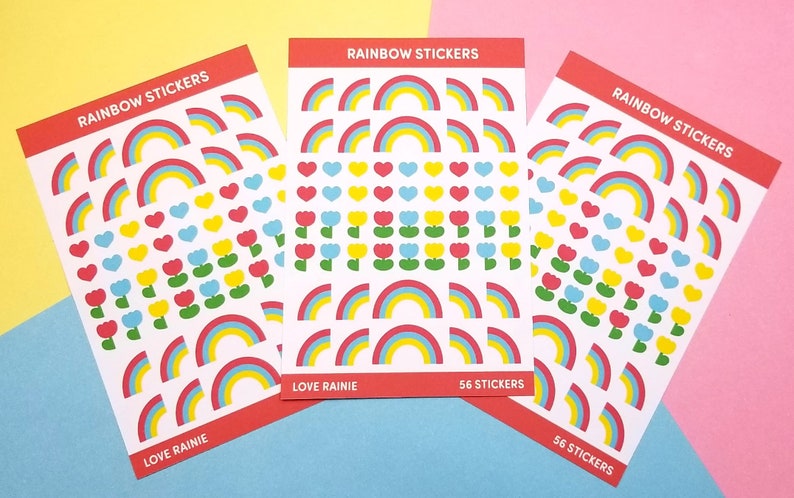Primary Rainbow Stickers 1 sheet image 1