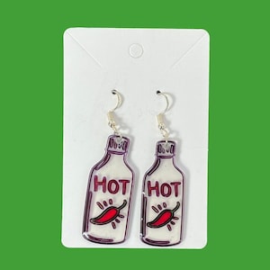 Saucy Earrings, Hot Sauce Earrings