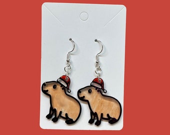 Orecchini capibara festivi