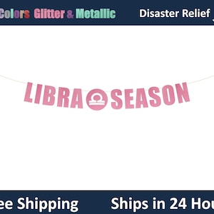 Banner de la temporada de Libra - Libra, Zodíaco, Decoración de cumpleaños de Libra, Letrero con letras colgantes para fiesta de signo zodiacal