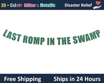 Last Romp In The Swamp Banner - Shrek Theme Bachelorette, Shrek Party Banner, Funny Party Decor, Ogre Theme Party Banner
