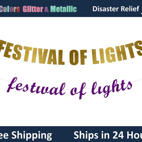 Festival Of Lights banner - Diwali party decorations, Festival Of Lights garland banner, Festival of Lights Letter Sign