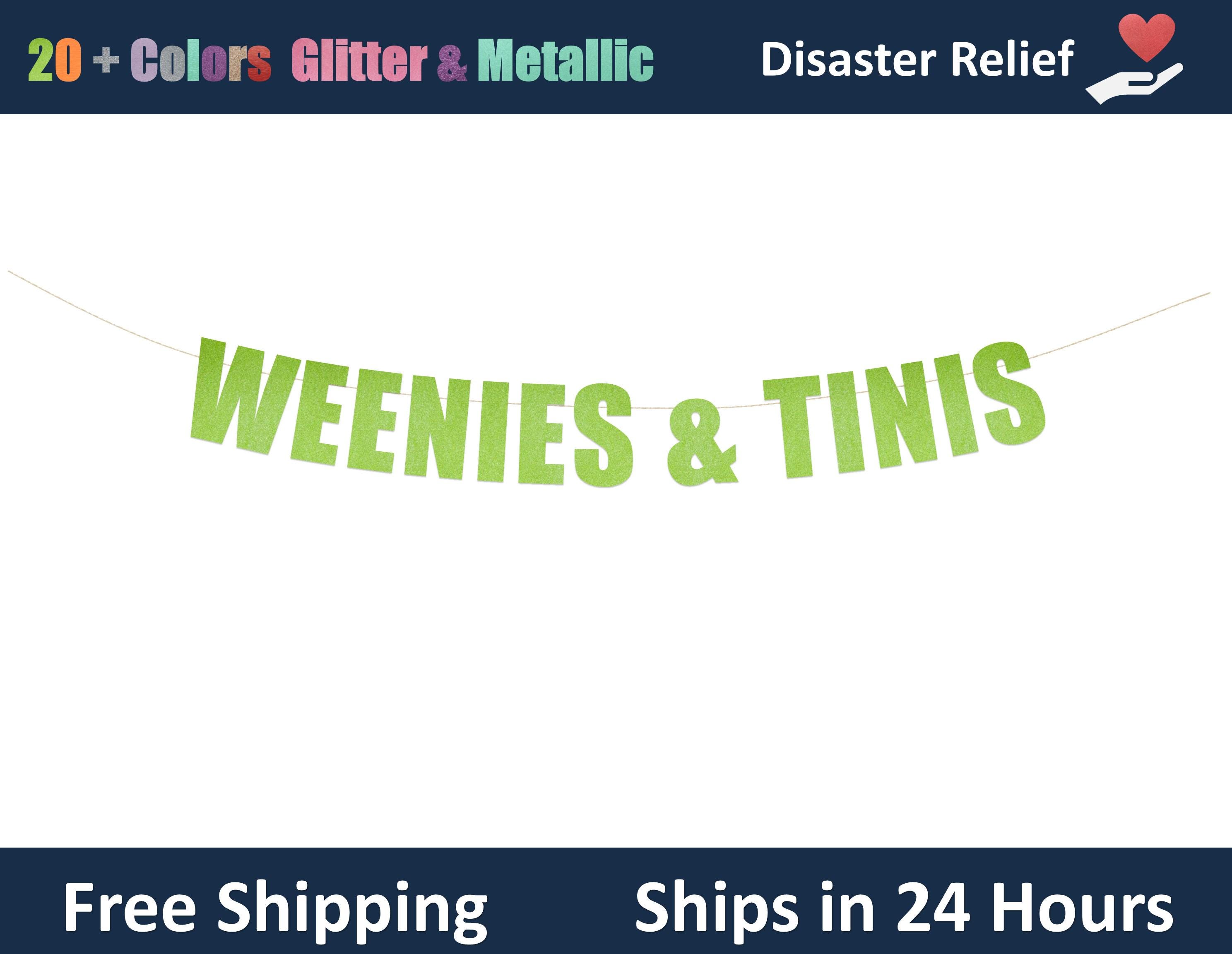 Weenies & Tinis banner - Martini Bar party decorations, Hotdog Party Banner, Happy Hour Decor