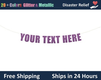 Your Text Here Custom Banner Hanging Letter Sign | Engagement Party Decorations | Bachelorette Party, Wedding Hashtag Banner| 5 in PRESTRUNG
