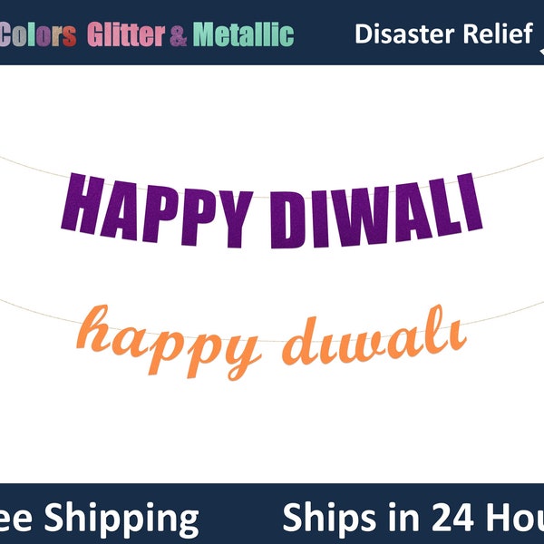 Happy Diwali banner - Diwali party decorations, Festival Of Lights garland banner, Happy Diwali Letter Sign