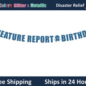 Creature Report Birthday Banner - Kids Birthday, Happy Birthday Banner, Octonauts Theme Party Banner Signs Decor