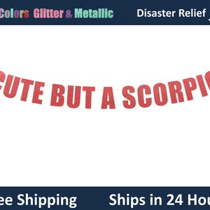 Banner lindo pero escorpión - Escorpio, Zodíaco, Decoración de cumpleaños de Escorpio, Letrero de letras colgante para fiesta de signos del zodiaco